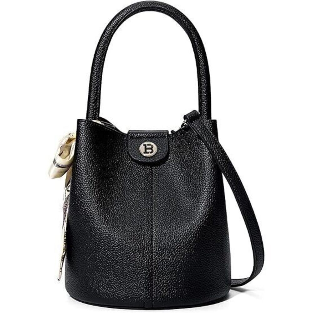 Small Crossbody Bags For Women Vegan Leather Mini Bucket Handbag Removable